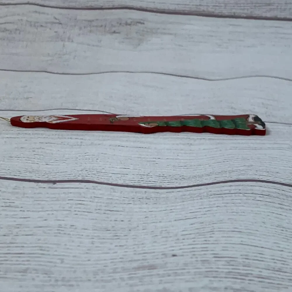 Vintage Wooden Father Christmas Santa Claus Christmas Tree Ornament 6